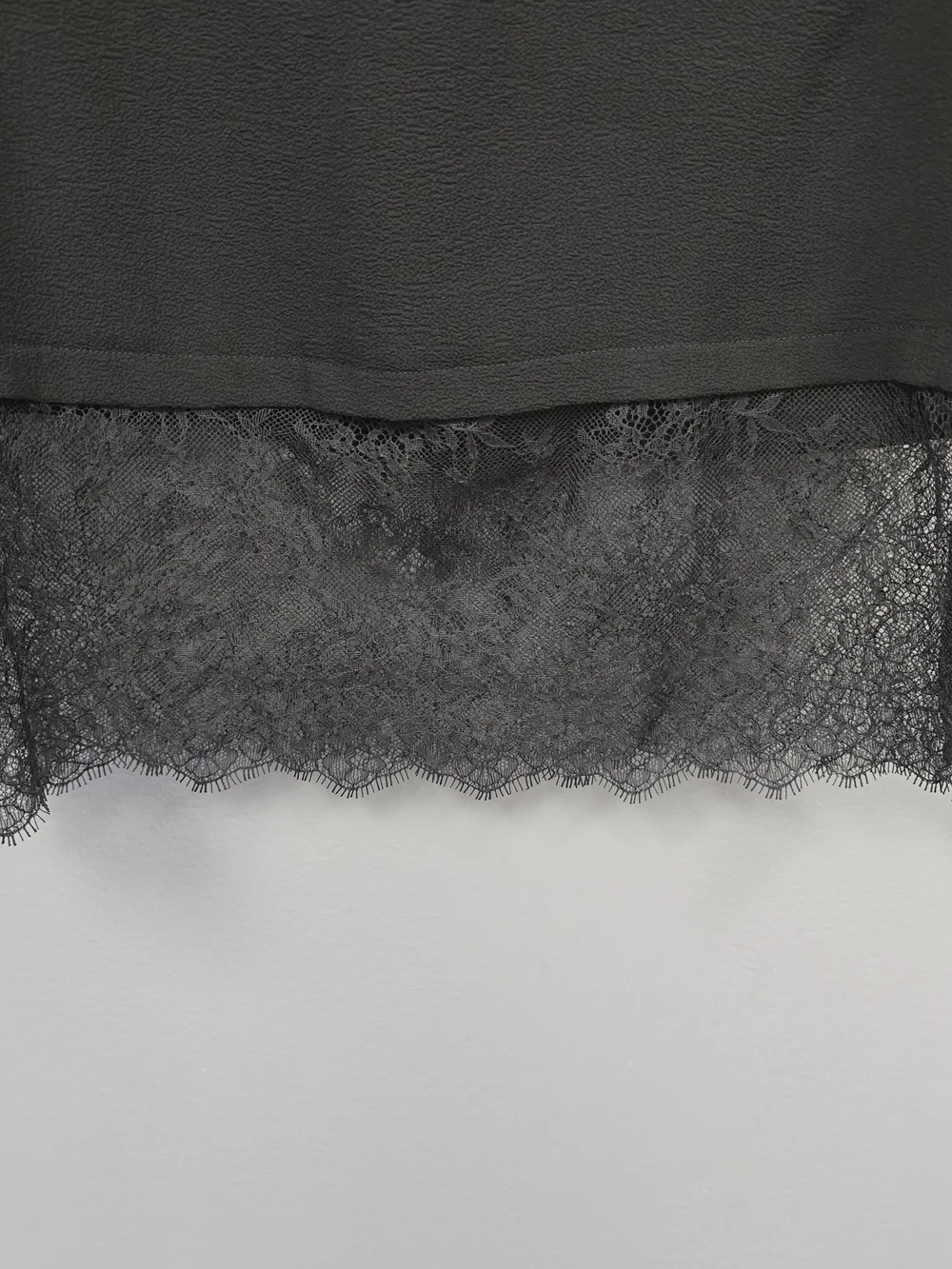 Michael Kors Black Lace Hem Short Sleeve Top Petite Small NWT